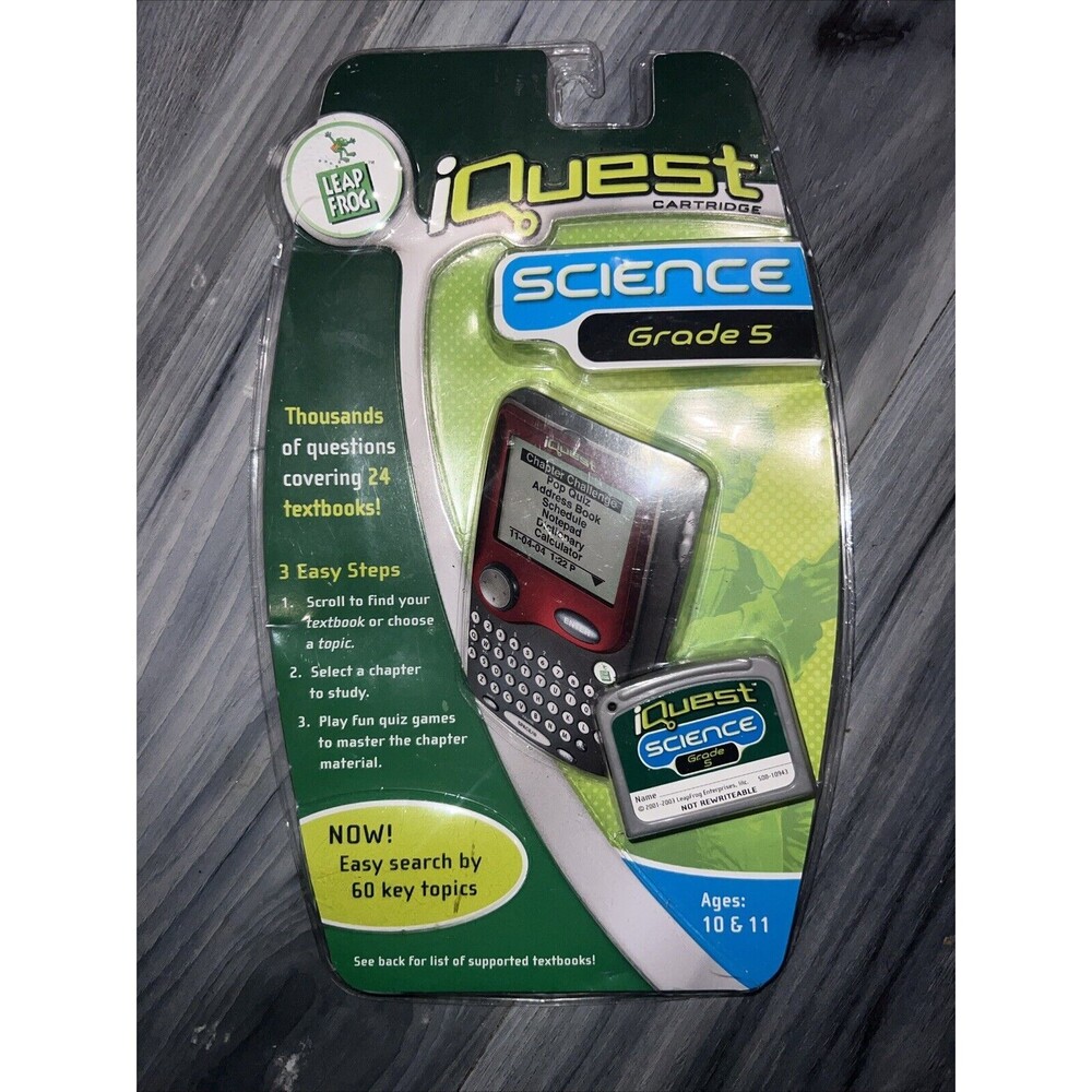 New Leap Frog IQuest Science Cartridge Package 5th Grade Ages 10 Quantum Leap